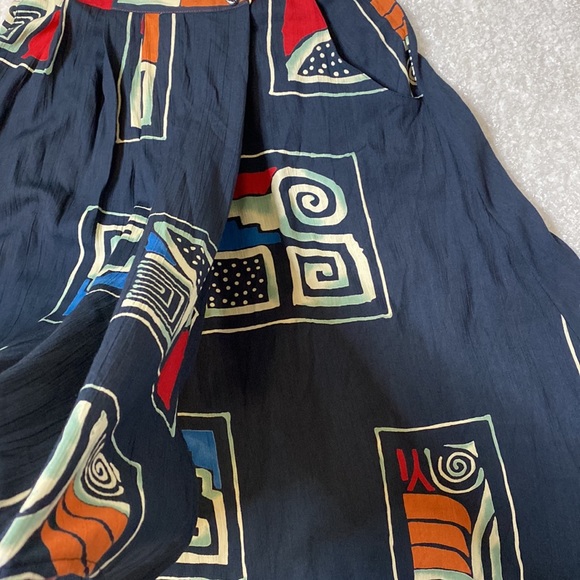 Componix - Marsha Brander Vintage USA Abstract Art Faux Wrap Full Skirt 10 - Picture 9 of 15